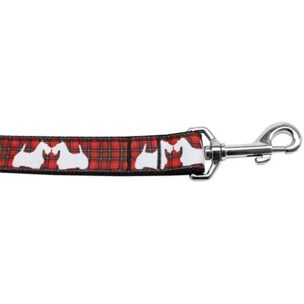 Unconditional Love 4 ft. Red Plaid Scottie Pups Nylon Dog Leash UN751482